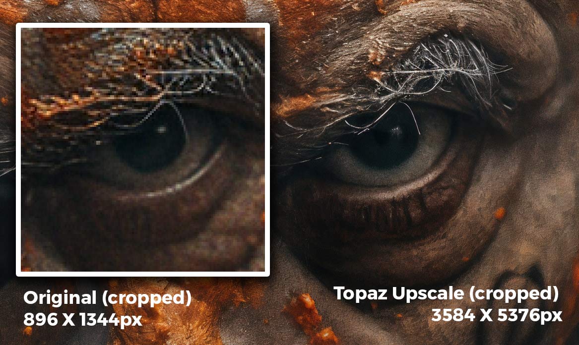 AI Upscaling a 'Grizzled old warrior' with topaz Gigapixel
