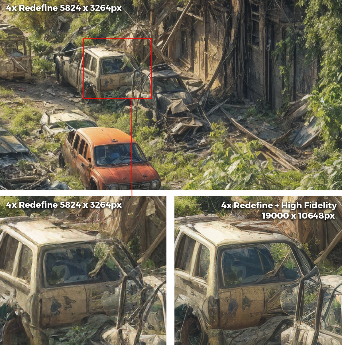 Step two of my AI Upscaling Process - Maximize with High Fidelity