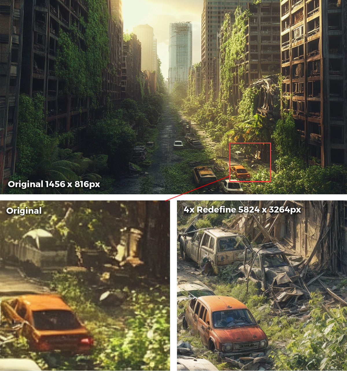 Step one of my AI Upscaling Process - add detail with Redefine