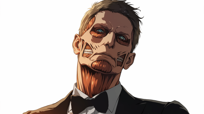 James Bond as a Titan from Attack on Titan