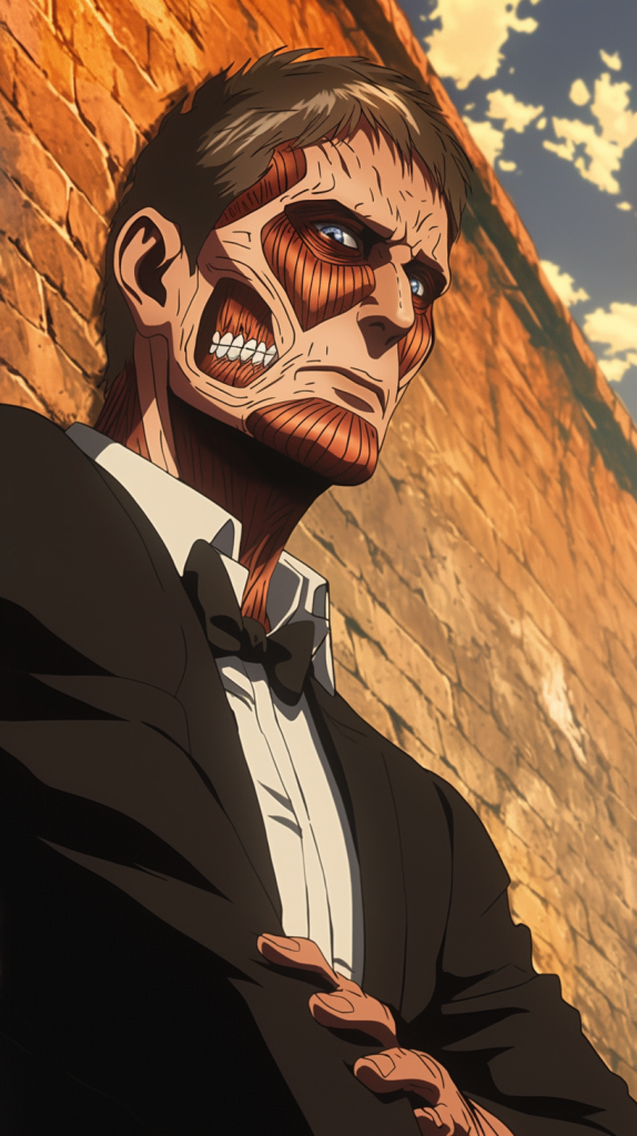 James Bond as a Titan from Attack on Titan