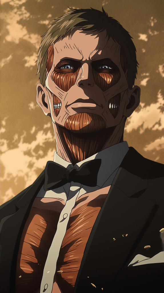 James Bond as a Titan from Attack on Titan