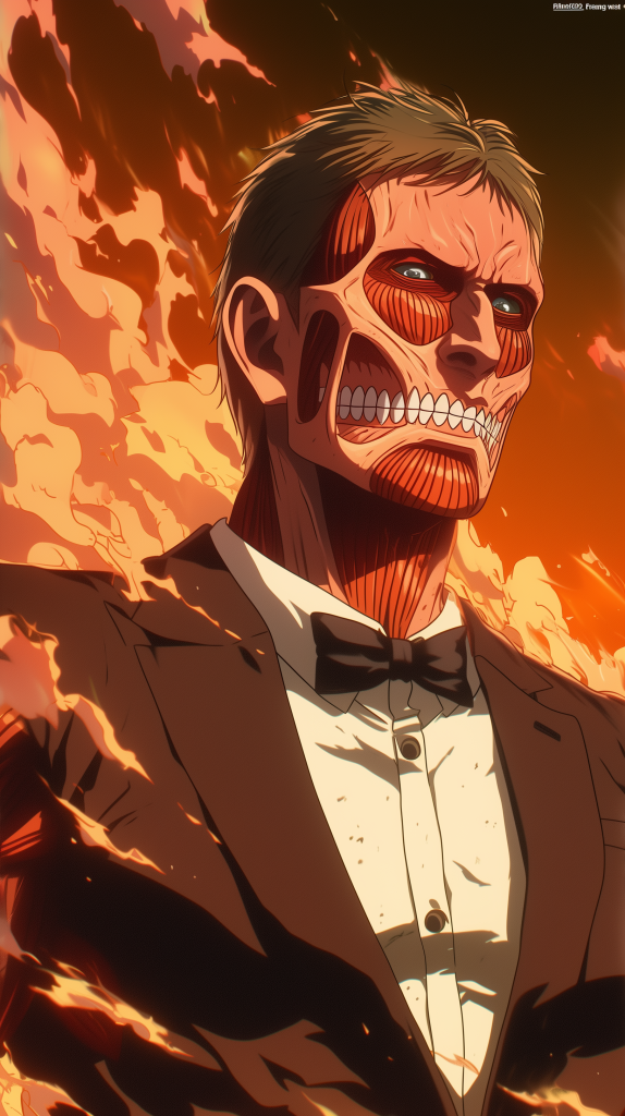 James Bond as a Titan from Attack on Titan