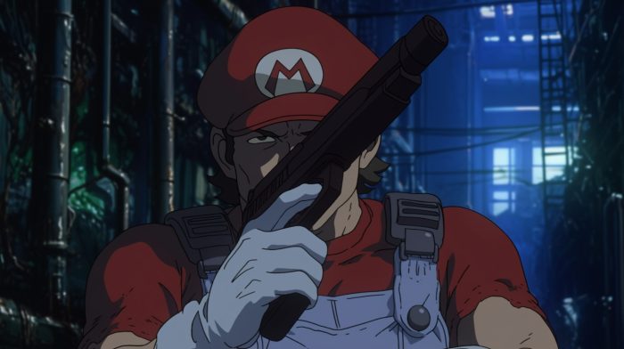 Mario in Ghost in the Shell Anime